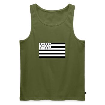 Brittany - Men's Premium Organic Tank Top - khaki - Front - Michal (187cm)