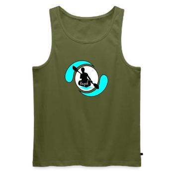Kayak - Men's Premium Organic Tank Top - khaki - Front - Michal (187cm)