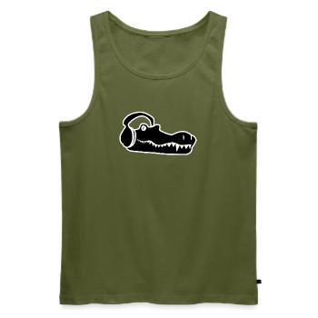 Krokodil Sound - Männer Premium Bio Tank Top - Khaki - Vorne - Michal (187cm)