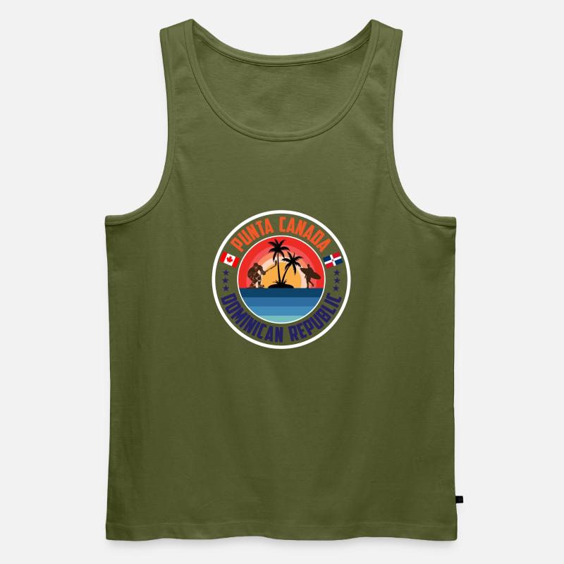 Design Update 1 Orange Blue - Männer Premium Bio Tank Top - Khaki
