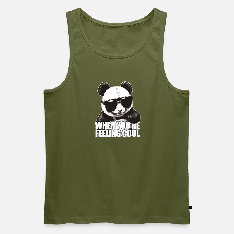 Cool panda feeling good - Männer Premium Bio Tank Top - Khaki