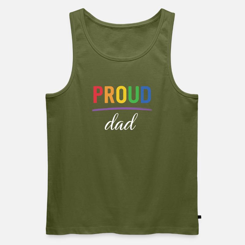 LGBT Proud Dad - Pride-Monat - Männer Premium Bio Tank Top - Khaki