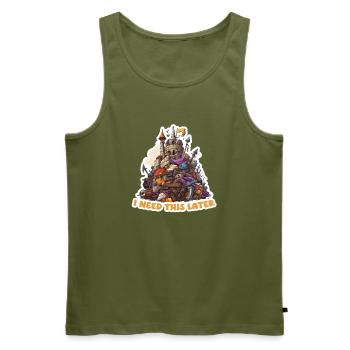 I Need This Later – RPG Gamer Design - Men's Premium Organic Tank Top - khaki - Front - Michal (187cm)