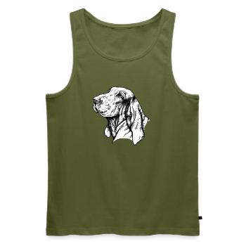 Bracco Italiano Portrait - Men's Premium Organic Tank Top - khaki - Front - Michal (187cm)