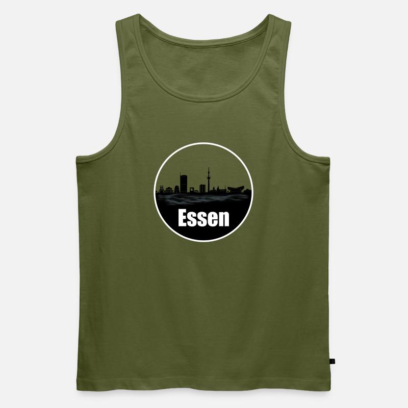 Essen Transparenz Skyline - Männer Premium Bio Tank Top - Khaki