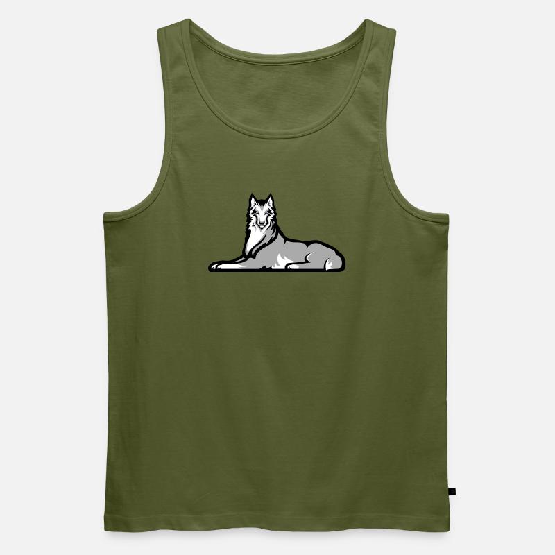 Tschetschenischer Einzelkämpfer - Männer Premium Bio Tank Top - Khaki