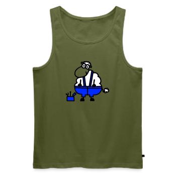 Handwerkerschaf, Held der Arbeit - Männer Premium Bio Tank Top - Khaki - Vorne - Michal (187cm)