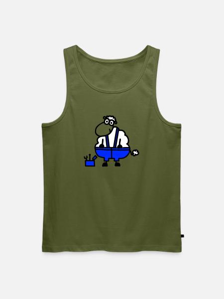 Craftsman's sheep, hero of labor - Men's Premium Organic Tank Top - khaki