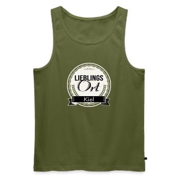 Lieblingsort Kiel - Männer Premium Bio Tank Top - Khaki - Vorne - Michal (187cm)