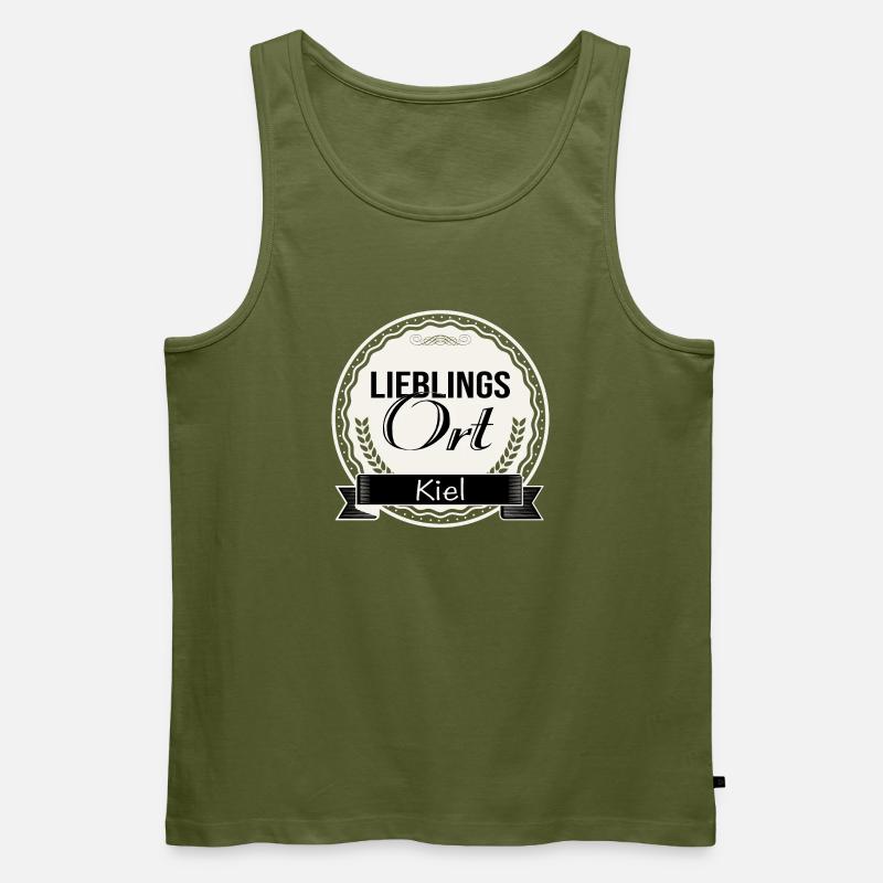 Lieblingsort Kiel - Männer Premium Bio Tank Top - Khaki