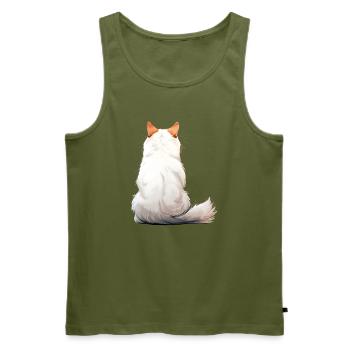 Turkish Van - Men's Premium Organic Tank Top - khaki - Front - Michal (187cm)