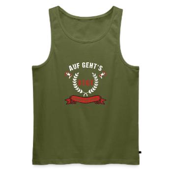 Stuttgart kämpfen und siegen - Männer Premium Bio Tank Top - Khaki - Vorne - Michal (187cm)