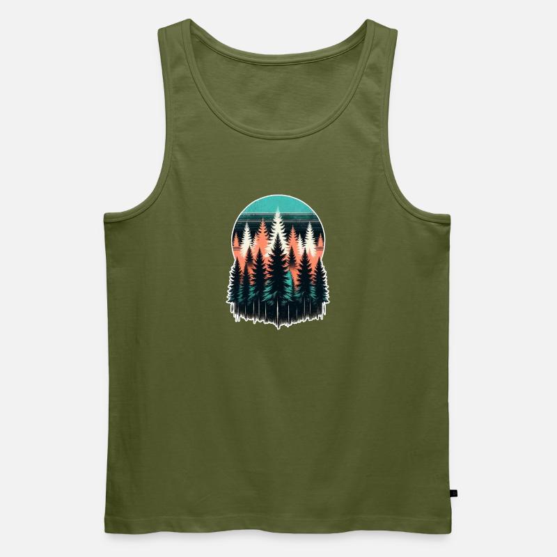 Waldlicht Abendrot - Männer Premium Bio Tank Top - Khaki