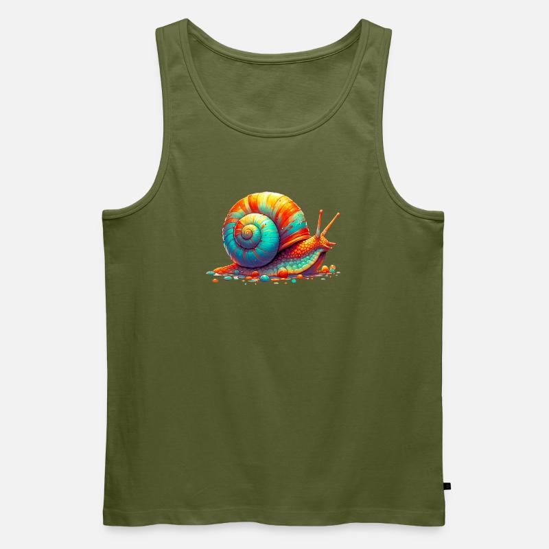 Schnecke - Männer Premium Bio Tank Top - Khaki