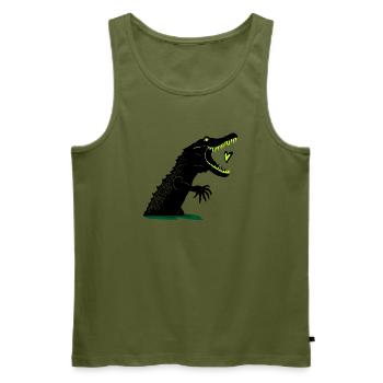 Krokodil Ich Hab Dich Zum Fressen Gern - Männer Premium Bio Tank Top - Khaki - Vorne - Michal (187cm)