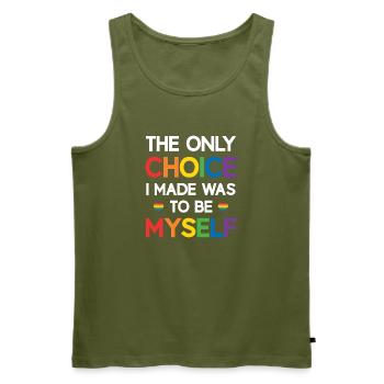 LGBT Pride Month - Die einzige Entscheidung, die ich getroffen habe, war, B - Männer Premium Bio Tank Top - Khaki - Vorne - Michal (187cm)