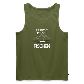 Es reicht, ich geh fischen – lustiger Angelspruch - Männer Premium Bio Tank Top - Khaki - Vorne - Michal (187cm)