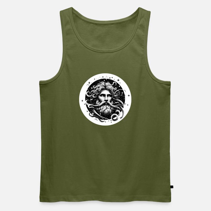 Kosmischer Sternenbart - Wassermann - Männer Premium Bio Tank Top - Khaki
