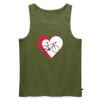 I love my bicycle - Bike and heart - Men's Premium Organic Tank Top - khaki - Front - Michal (187cm)
