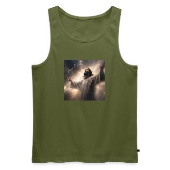 Jesus Christus, katholisch, religiös - Männer Premium Bio Tank Top - Khaki - Vorne - Michal (187cm)