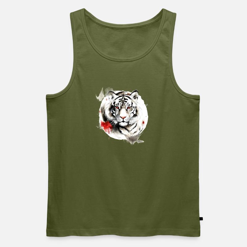 Chinesisches Sternzeichen Tiger - Männer Premium Bio Tank Top - Khaki