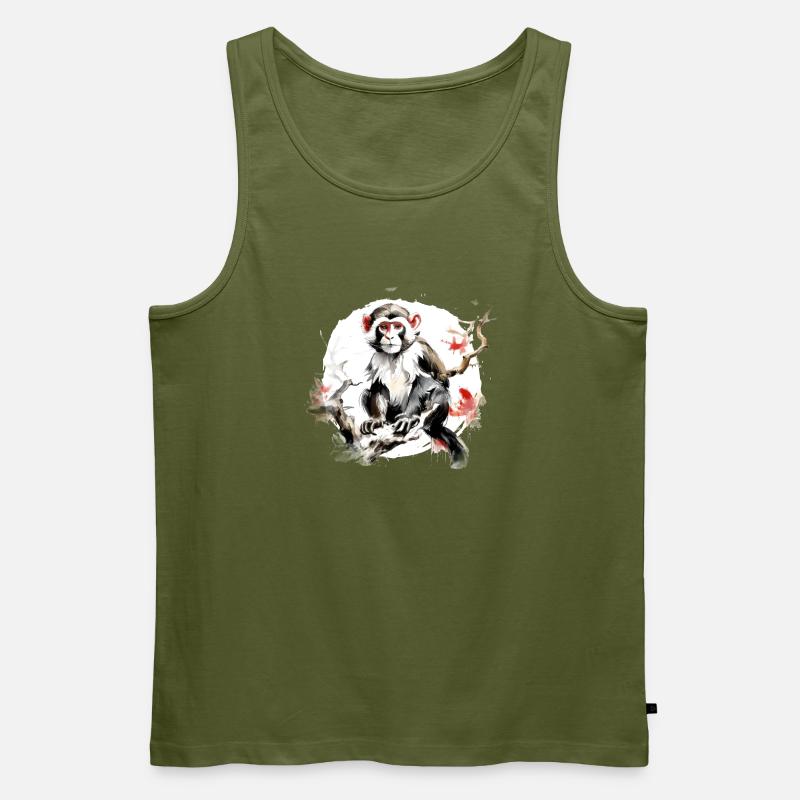 Chinesisches Sternzeichen Affe - Männer Premium Bio Tank Top - Khaki