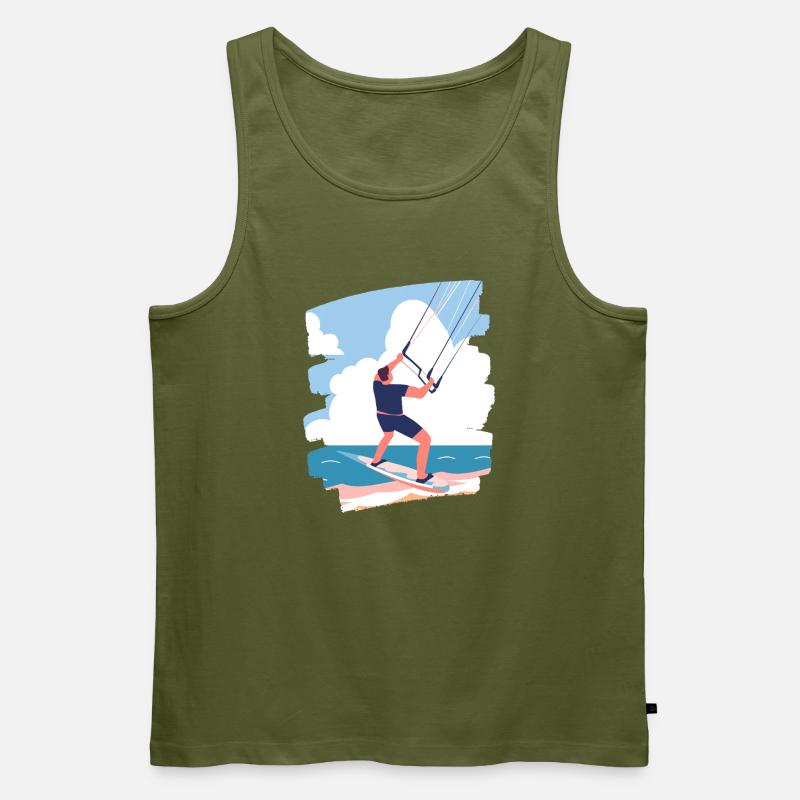 Kitesurfer - Männer Premium Bio Tank Top - Khaki