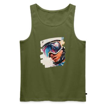 Snowboarder poudreuse - Débardeur bio Premium Homme - kaki - Devant - Michal (187cm)