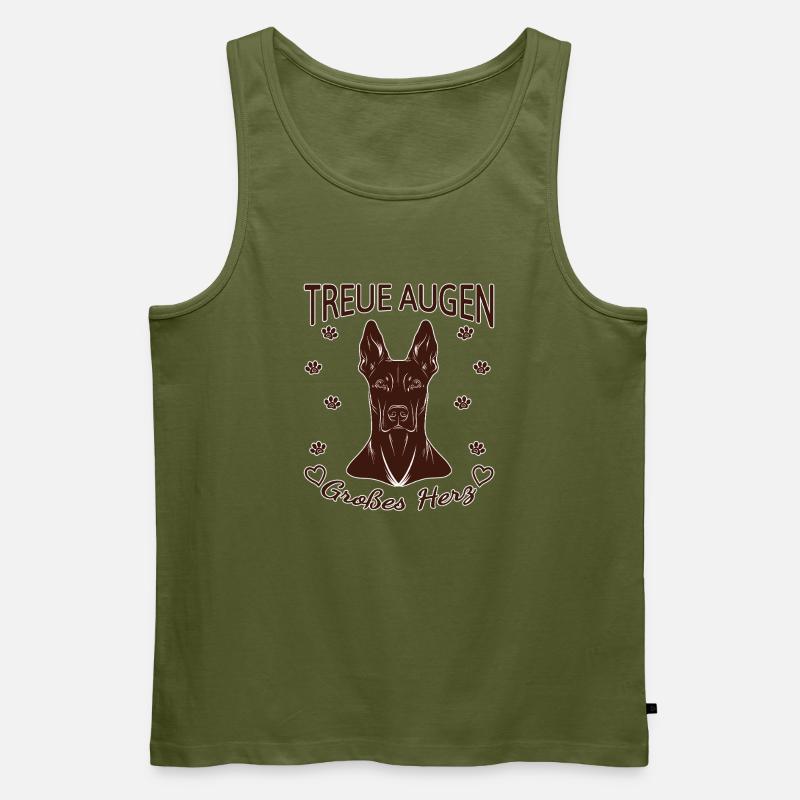 Dobermann Design – Herz & Treue Rust - Männer Premium Bio Tank Top - Khaki