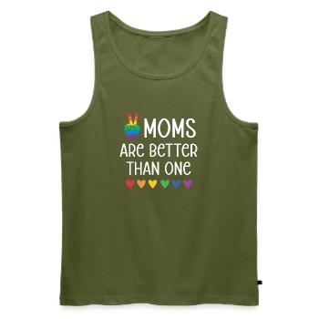 Mois de la fierté LGBTQ - Deux mamans valent mieux qu’une - Débardeur bio Premium Homme - kaki - Devant - Michal (187cm)