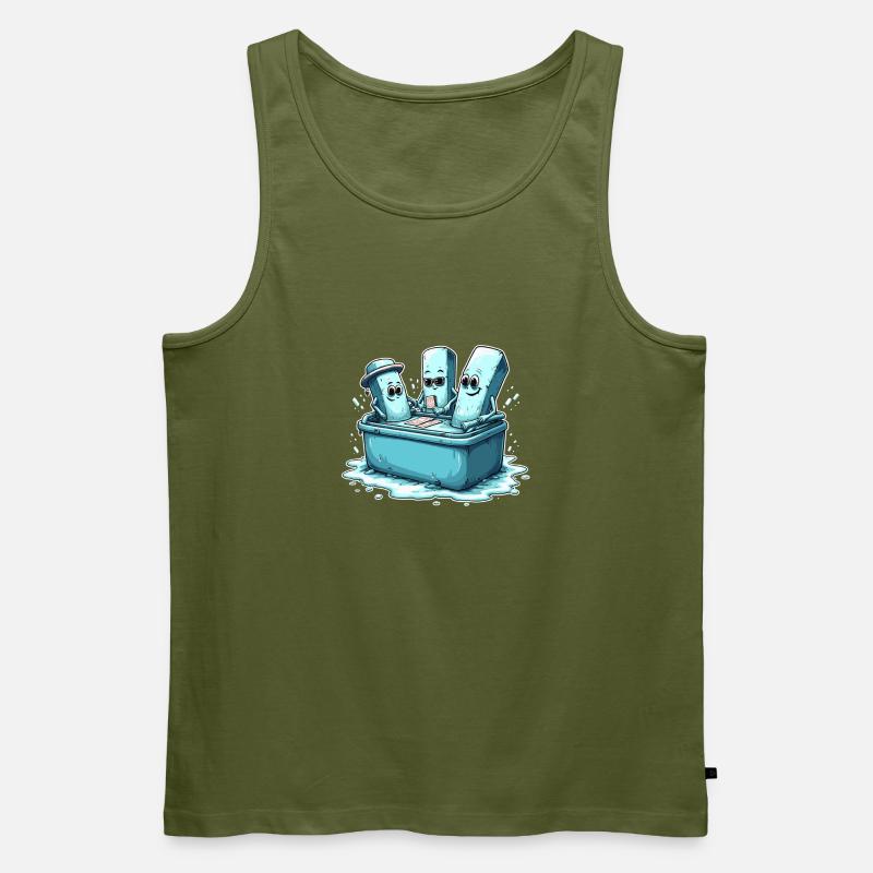 Icecube Lolly Pool Party Design - Männer Premium Bio Tank Top - Khaki