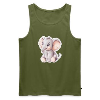 Elefant - Männer Premium Bio Tank Top - Khaki - Vorne - Michal (187cm)
