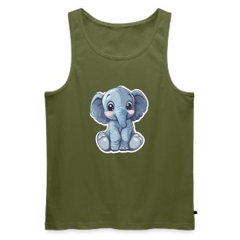 Elefant - Männer Premium Bio Tank Top - Khaki - Vorne - Michal (187cm)
