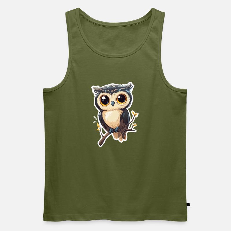 Eule - Männer Premium Bio Tank Top - Khaki