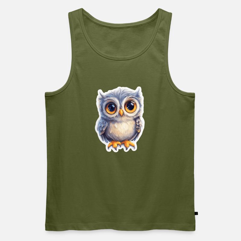 Eule - Männer Premium Bio Tank Top - Khaki