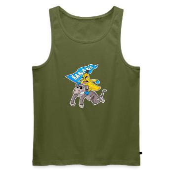 Banana Superhero mit Affe Motive - Männer Premium Bio Tank Top - Khaki - Vorne - Michal (187cm)