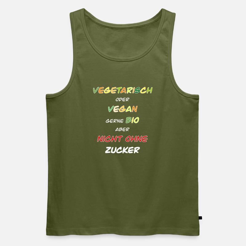 Vegetarisch, vegan, gerne bio! - Männer Premium Bio Tank Top - Khaki