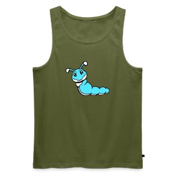 Caterpillar sweet sweet little smiles friendly happy - Men's Premium Organic Tank Top - khaki - Front - Michal (187cm)