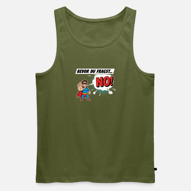 Superheldischer Warnhinweis Comic Design - Männer Premium Bio Tank Top - Khaki