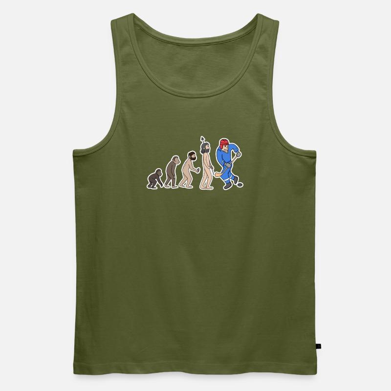 Evolution Eishockeyspieler  - Männer Premium Bio Tank Top - Khaki