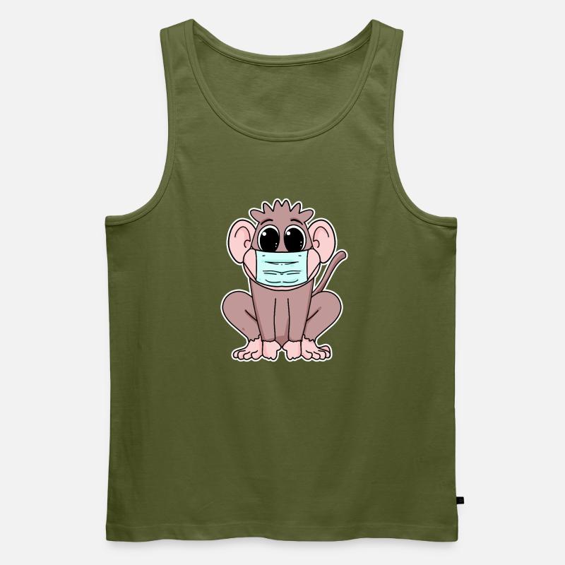 Affe mit Maske - Männer Premium Bio Tank Top - Khaki