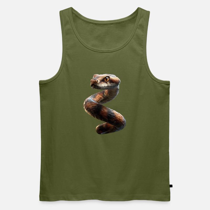 snake, python, cobra, rattlesnake, snakes - Men's Premium Organic Tank Top - khaki