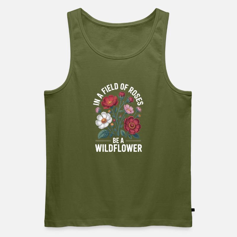 Wildblumen Design - Männer Premium Bio Tank Top - Khaki