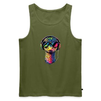 snake, python, cobra, rattlesnake, snakes - Men's Premium Organic Tank Top - khaki - Front - Michal (187cm)