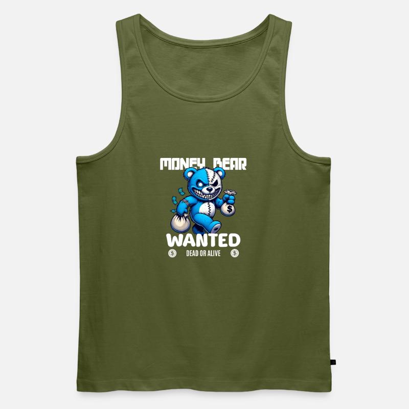 Gesucht wird böser Bär tot oder lebendig - Männer Premium Bio Tank Top - Khaki