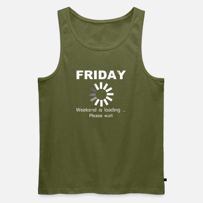 Friday Weekend Loading Saying - Men's Premium Organic Tank Top - khaki