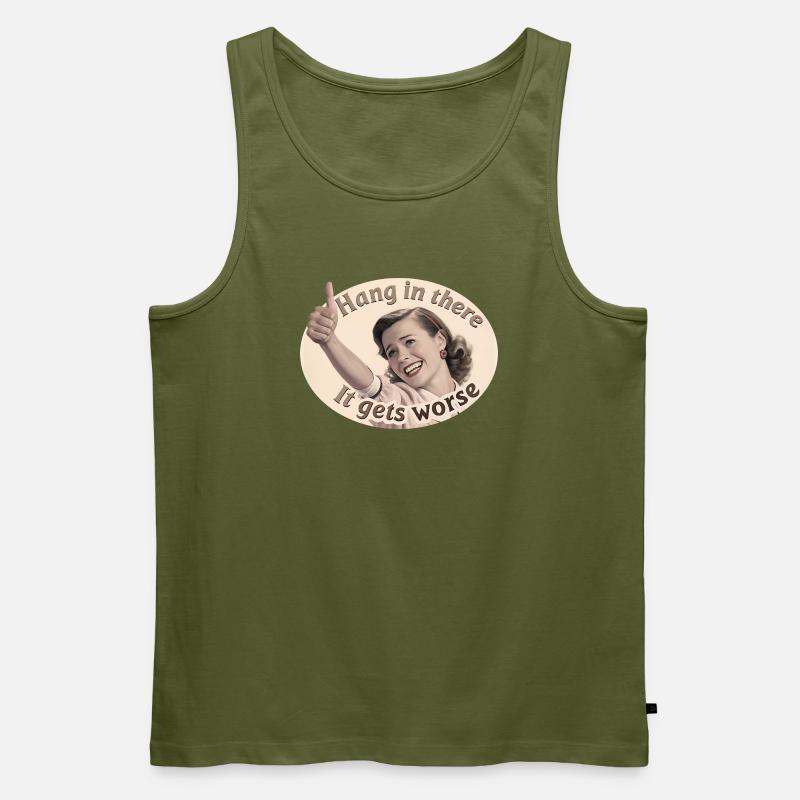 Bleib dran, es wird schlimmer - Männer Premium Bio Tank Top - Khaki