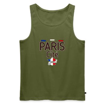 Paris French Flag Cité City Island - Men's Premium Organic Tank Top - khaki - Front - Michal (187cm)