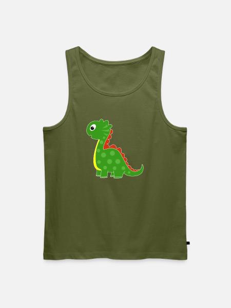 Grüner Dino mit hellen Punkten - Männer Premium Bio Tank Top - Khaki