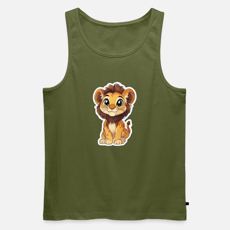 Löwe - Männer Premium Bio Tank Top - Khaki